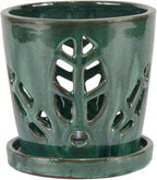 W&W Orchid Pot with Holes and Saucer - Image 2