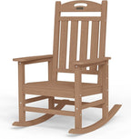 Oversized Rocking Chair Outdoor, High Back Porch Rocker Chair, HDPE All Weather by Suunyn