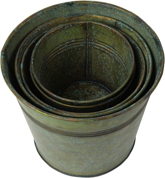 Briful 5 Size Galvanized Buckets Rustic Farmhouse Metal Bucket Galvanized - Image 6
