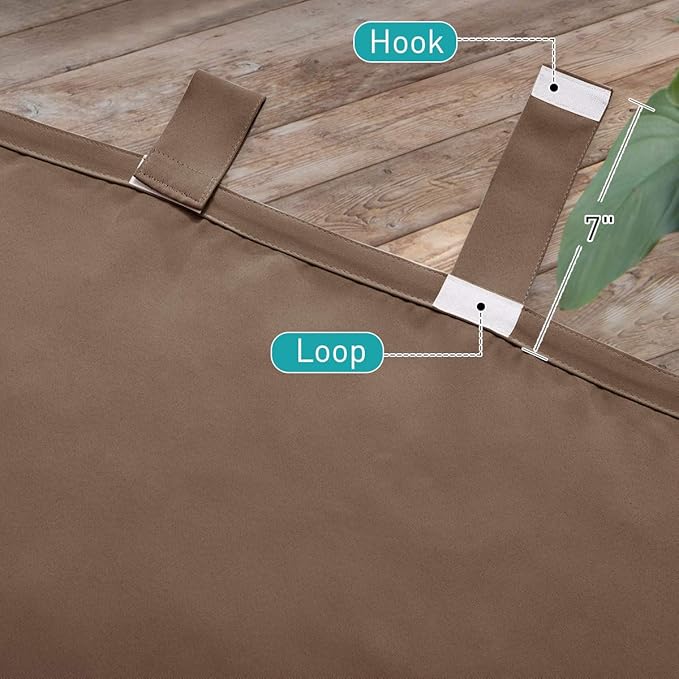 NICETOWN Outdoor Curtainss for Patio Waterproof, Self-Stick Tab Top Blackout - Image 6