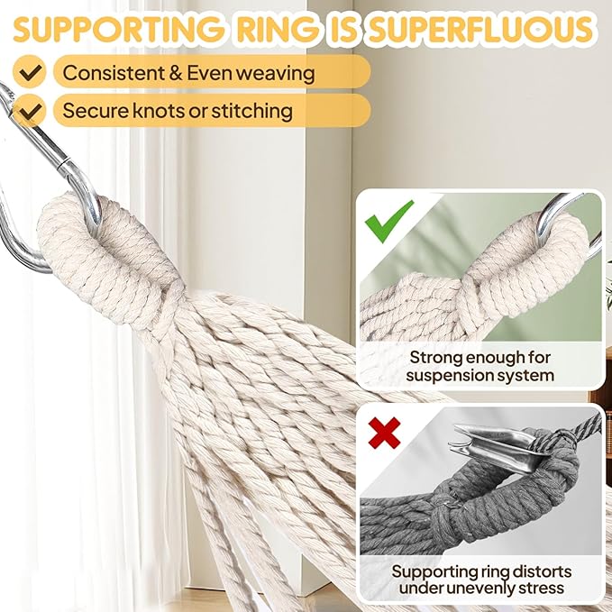 ANYOO Cotton Hammock Portable Camping Hammocks - Image 6