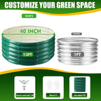 17" Tall Elevated Round Metal Rised Garden Bed- 3.3'x3.3' in Size and 0.8MM - Image 3