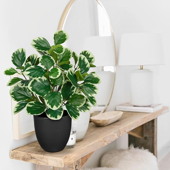 Sets of 2 Artificial Plants Indoor Home Decor, 14.5" Fake Potted Silk Plants - Image 5