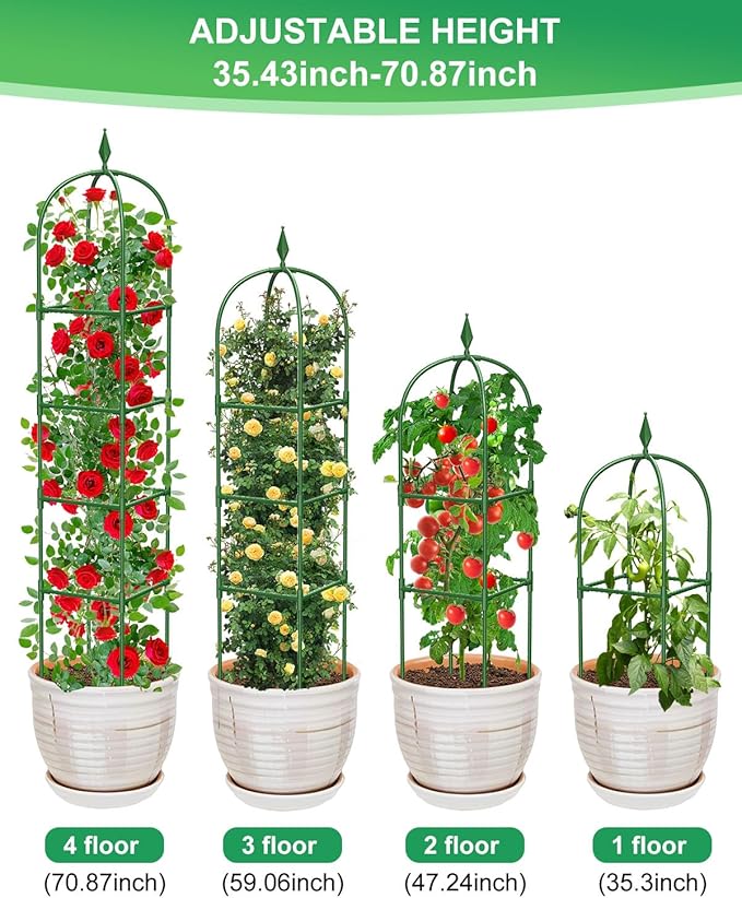 Garden Trellis for Climbing Plants Outdoor & Indoor - 6Ft Tall Rustproof Plant - Image 4