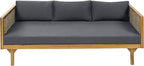 Merax 67.5" Outdoor Patio Daybed 3 Seater Sofa Bed, Acacia Wood Frame - Image 4