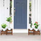 Wood Flower Stand Small Plant Stand Indoor Outdoor Plant Shelf Low Window Shelf - Image 2