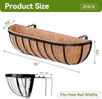 Halatool 2 Pack Heavy-Duty Metal Deck Railing Planter Box, 24 Inch - Image 2