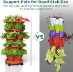 Strawberry Vertical Planter, 5 Tiered Stacking Garden Tower, Stackable Herb - Image 3