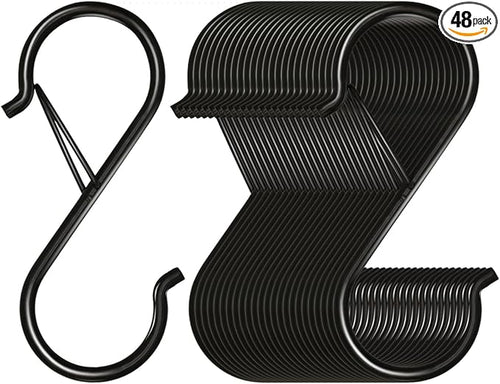 48 Pack S Hooks for Hanging, 3.5 inch Heavy Duty Metal S Hooks by Waitkey