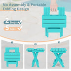 LUE BONA Small Outdoor Folding Side Table, HDPS Outside End Table - Image 5