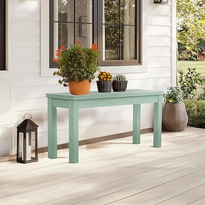 VINGLI Outdoor Wooden Bench, 40” Porch Bench Outdoor Backless Garden Bench - Image 2