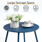 HollyHOME Round Metal Side Table, Rust-Resistant Patio Small Plant Stand - Image 7