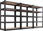 Set of 3 Garage Shelving Heavy Duty Storage Shelves, Metal Adjustable Shelving by Unknown