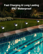 4 Pack Solar Powered Outdoor Spot Lights Outside Waterproof 20 LEDs Landscape - Image 6