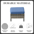 Belord 7 Piece Outdoor Furniture Patio Wicker Sofa Set, Oversize Outdoor Dining - Image 8