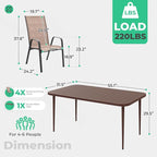 JEAREY Patio Dining Table, Outdoor Dining Table All-Weather - Image 3