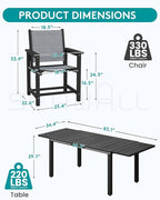SERWALL 9-Piece Outdoor Dining Set, All Weather HDPE Patio Furniture Set - Image 2