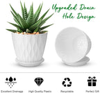 4 inch Plant Pots, 5 Pack Flower Pots Outdoor Indoor, Planters - Image 3