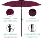 Best Choice Products 10ft Outdoor Table Compatible Steel Polyester Market Patio - Image 5
