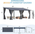 AECOJOY 20' x 8' Outdoor Gazebo Pergola - Image 6