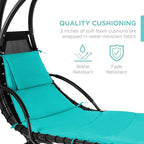 Best Choice Products Outdoor Hanging Curved Steel Chaise Lounge Chair Swing - Image 5