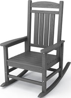 KINGYES Outdoor Rocking Chairs, HDPE All-Weather Patio Rocking Chairs High Back by KINGYES