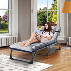 ABORON 2PK Heavy Duty Tanning Chair, 5-Gear Outdoor Folding Chaise Lounge Chair - Image 2
