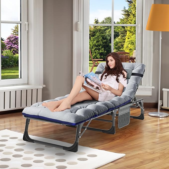 ABORON 2PK Heavy Duty Tanning Chair, 5-Gear Outdoor Folding Chaise Lounge Chair - Image 2