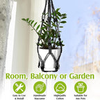 Hoteam 12 Pcs Macrame Plant Hangers Macrame Hanging Planters - Image 4