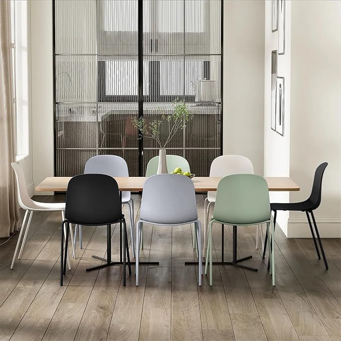 2xhome Modern Stackable Armless Dining Chair | Plastic Shell Seat - Image 8