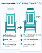 SERWALL HDPE Outdoor Rocking Chair Set of 8, Patio Rocking Chairs - Image 5