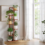 ROSSNY 55 Inch Tall Plant Stand Indoor, 7 Tier 8 Potted Bamboo Plant Stands - Image 3