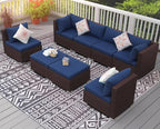 NICESOUL 8 Person Modern Deck Furniture Set, 29.3'' High Back Comfy Outdoor - Image 3