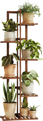 Bamworld Bamboo Plant Stand Indoor 6 Tiered Plant Shelf Outdoor Corner Plant - Image 7