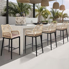 VINGLI Outdoor Bar Stools Set of 2, Heavy-Duty Outdoor Barstools Boho Woven - Image 2