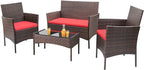 Homall 4 Pieces Patio Rattan Chair Wicker, Outdoor Indoor Use Backyard Porch by Homall