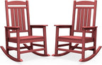 SERWALL Patio Rocking Chairs Set of 2, HDPE Outdoor Rockers by SERWALL
