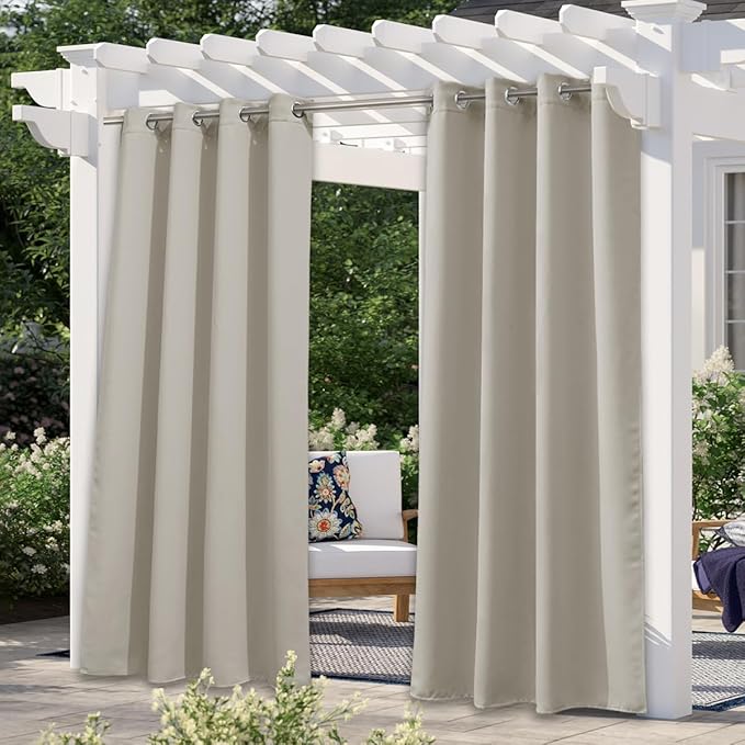 NICETOWN Outdoor Curtains for Patio Waterproof, Rustproof Grommet Room by NICETOWN
