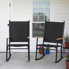 Shintenchi Outdoor Rocking Chairs Set of 2, Upgraded High Back Patio Rocking - Image 6