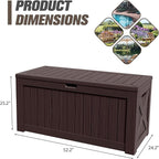 JUMMICO 120 Gallon Resin Deck Box, Large Outdoor Storage Box Waterproof & - Image 7