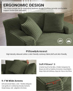 50 Inch Oversized Chaise Lounge Chair Indoor, Corduroy Upholstered Boneless - Image 5
