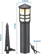 SUNVIE 4-Pack Low Voltage Pathway Lights 3W 3000K 12-24V LED Landscape Bollard - Image 7
