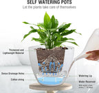 10 inch Self Watering Hanging Planters, 2 Pack Hanging Baskets - Image 2