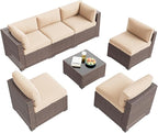 Aoxun Patio Furniture Set, 7 Piece Outdoor Sectional Sofas - Image 9
