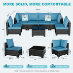 Outdoor Wicker Patio Furniture Set, Rattan Sectional Sofa Set - Image 2
