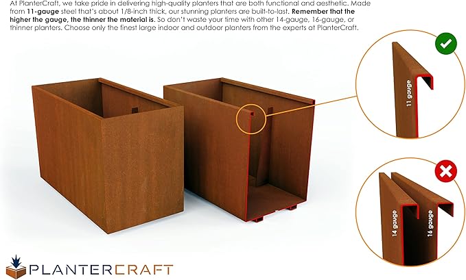 Plantercraft Extra Large Corten Steel Planter 84x24x24 Inch - Image 4