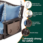 Upgraded Wicker Hanging Porch Swing Heavy Duty 900 LBS 3-Seat Outdoor Patio - Image 5