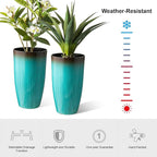 Glitzhome 23.5" H Tall Outdoor Planter, Large Flower Pots - Image 3
