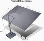 PURPLE LEAF 9' X 11.5' Rectangle Cantilever Umbrella - Image 9