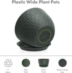 12/10/9 inch Large Plant Pots, 3 Pack Wide Flower Pots - Image 4